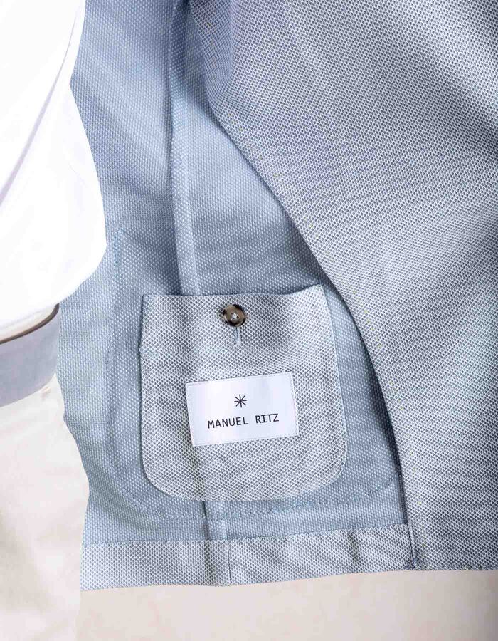 Jersey blazer met structuur lichtgrijs