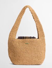 Geweven tote tas met tartan details