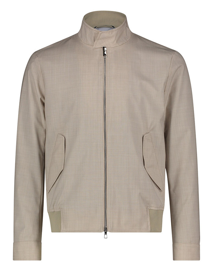 Wollen jas met storm system en ritssluiting