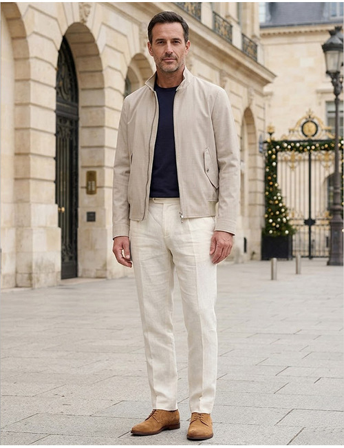 Wollen jas met storm system en ritssluiting