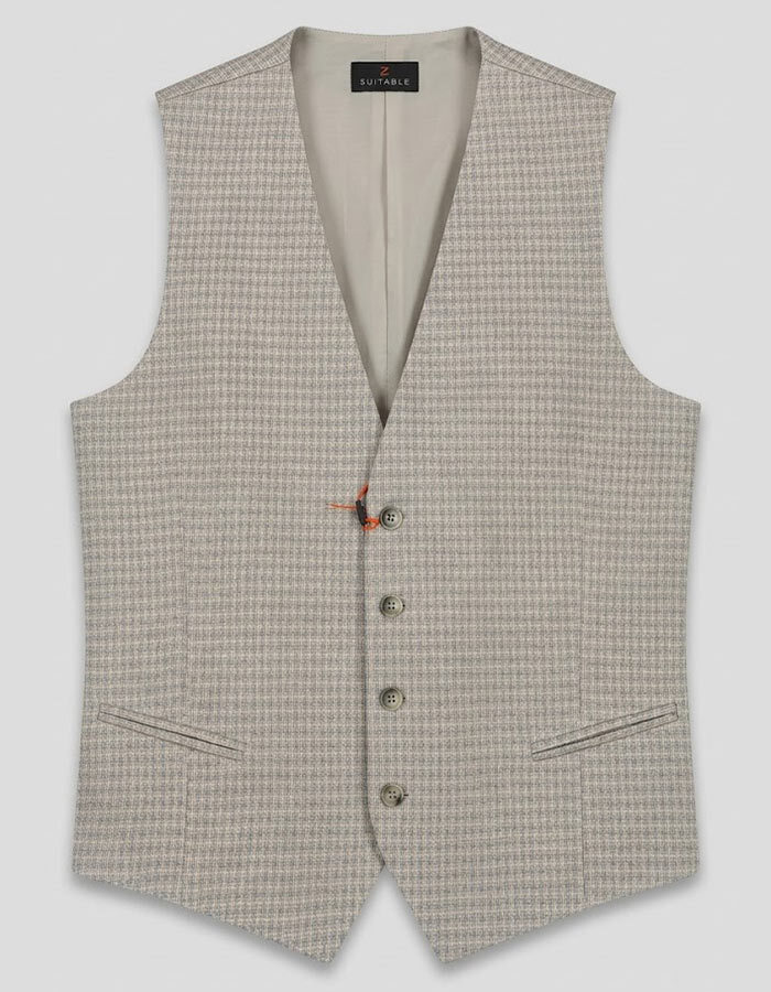 DiWesley 26155 gilet met structuur en stretch beige