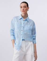 Vichy blouse in ramie met klassieke uitstraling