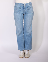 Tess pocket cropped - Blauwe cropped jeans met opgestikte zakken