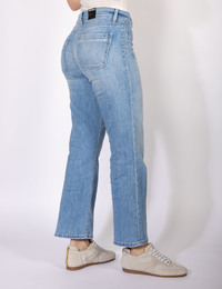 Tess pocket cropped - Blauwe cropped jeans met opgestikte zakken