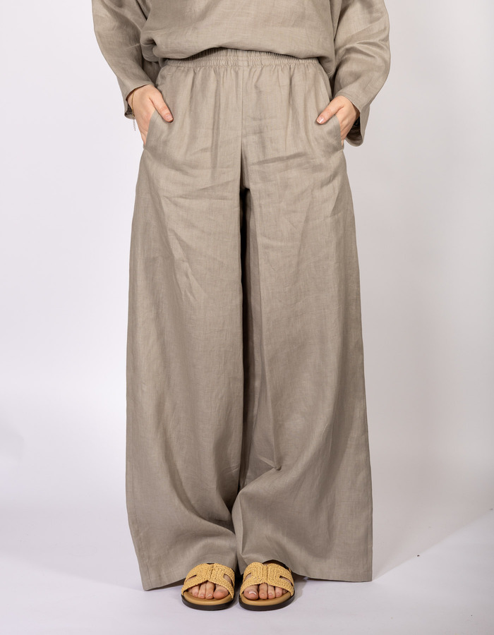 CEILING - Wijde broek in vloeiende twill met elastische taille