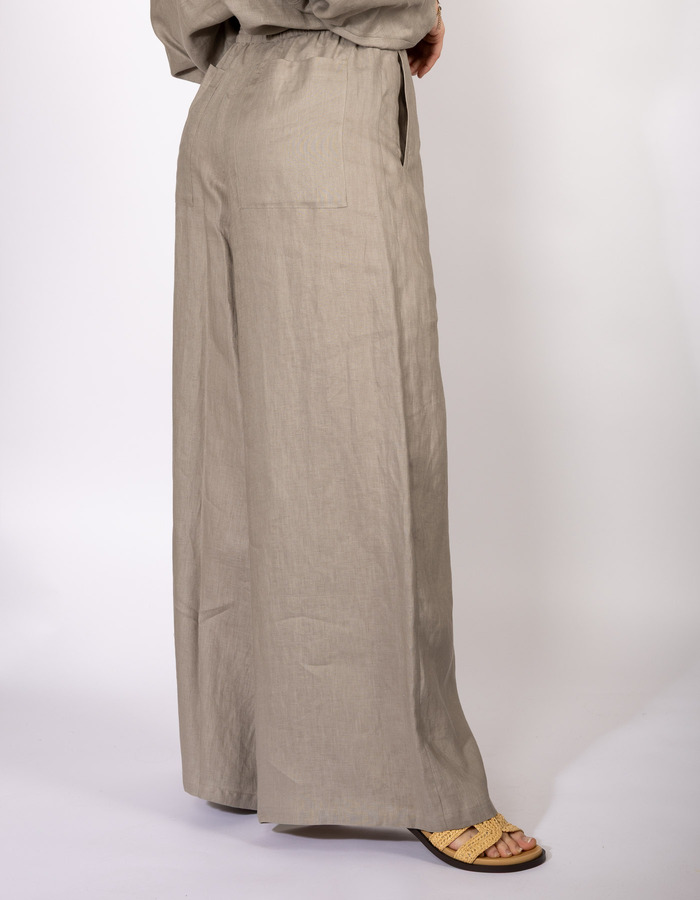 CEILING - Wijde broek in vloeiende twill met elastische taille