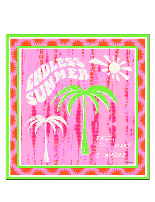 Sjaal met zomerse palmboomprint