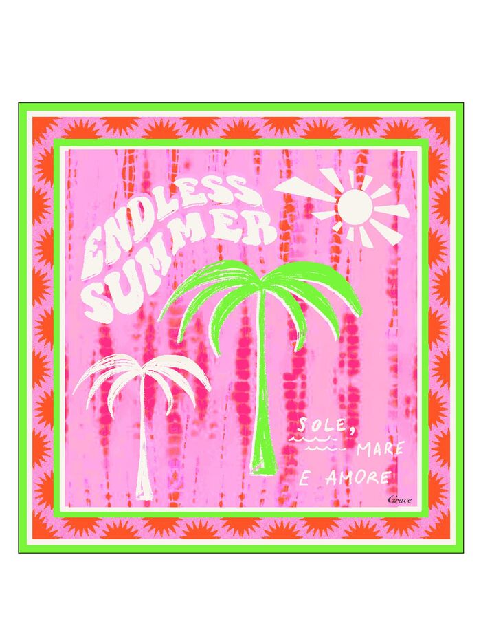 Sjaal met zomerse palmboomprint