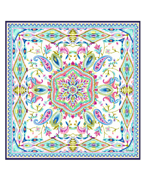 Sjaal met kleurrijke ornamentprint