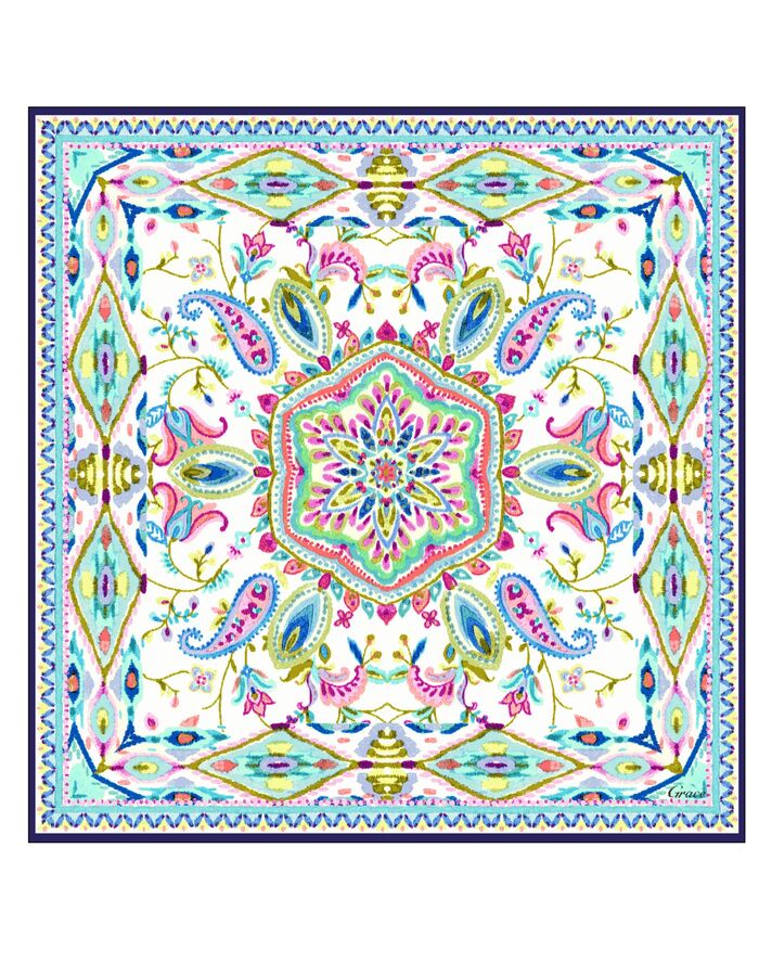 Sjaal met kleurrijke ornamentprint