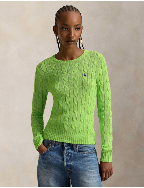 Cable knit katoenen trui met ronde hals