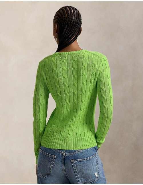 Cable knit katoenen trui met ronde hals