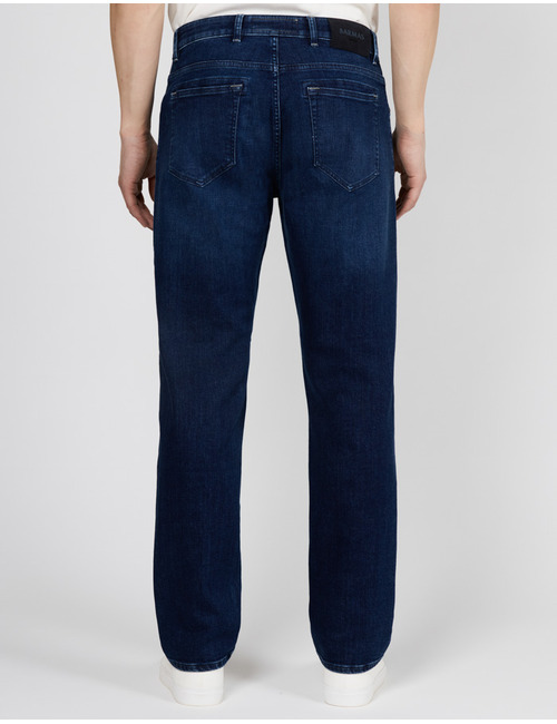 Dante regular fit jeans met stretch donkerblauw