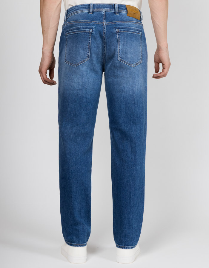 Dean regular fit jeans met stretch mediumblauw