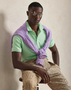 Custom Slim Fit Stretch Mesh Polo Shirt in Pastel Mint