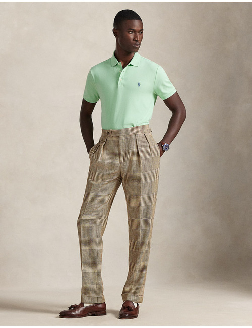 Custom Slim Fit Stretch Mesh Polo Shirt in Pastel Mint