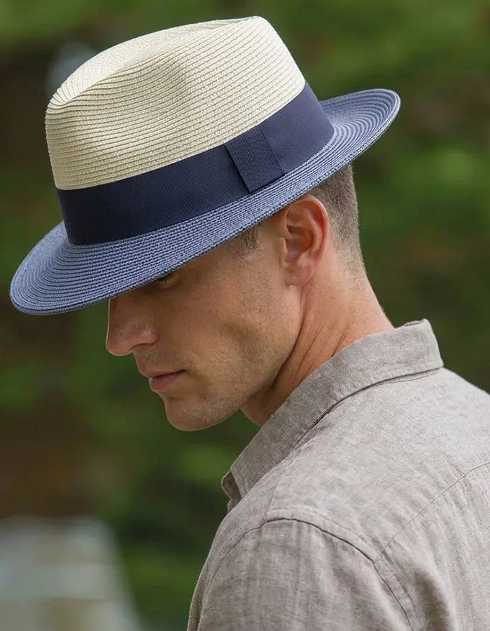 Naledi Fedora zonhoed met UPF50+ ivoor donkerblauw