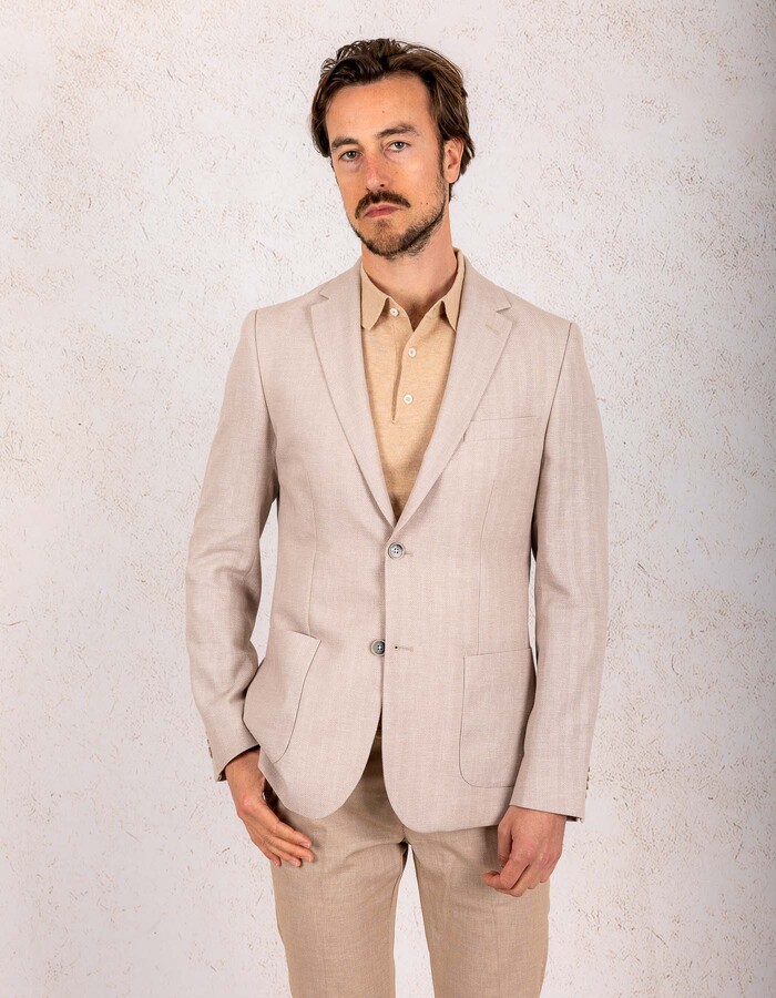 Gentiluomo slim fit blazer beige