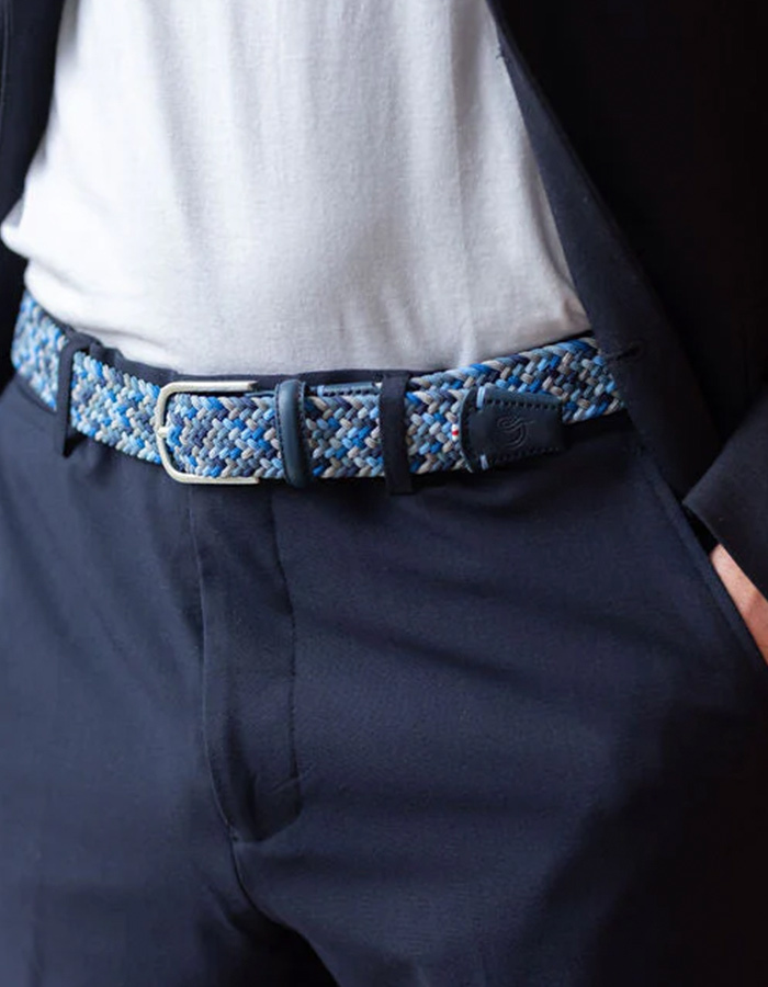 Notting Hill gevlochten stretch riem blauw