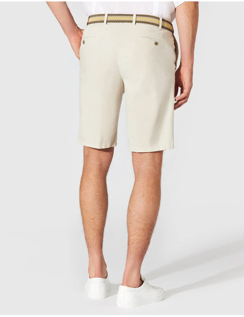 Parmino bermuda in summer popeline met stretch lichtbeige