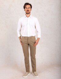 Boss custom fit hemd ecru