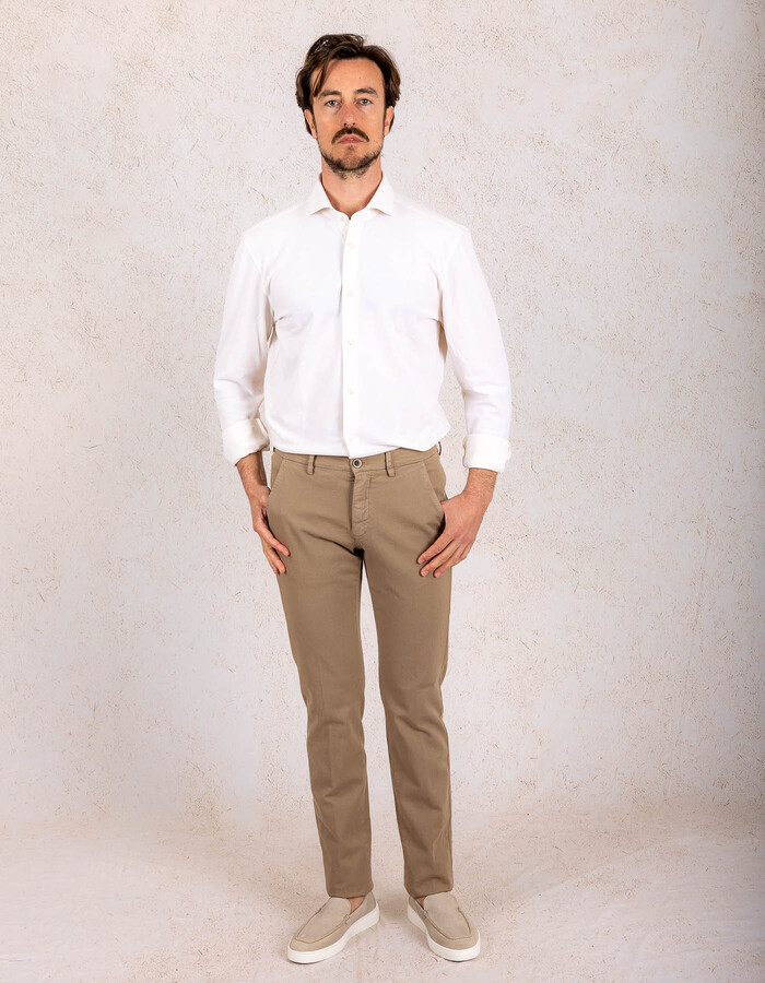 Boss custom fit hemd ecru