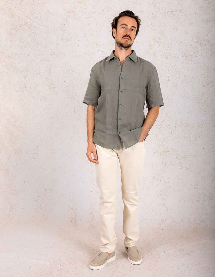 Boss Orange modern fit hemd grijs