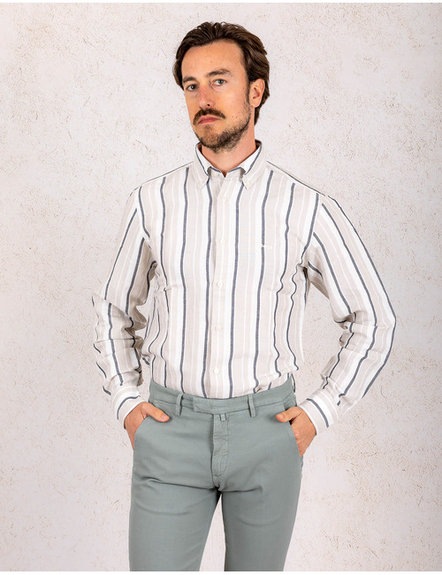 Boss Orange modern fit hemd grijs