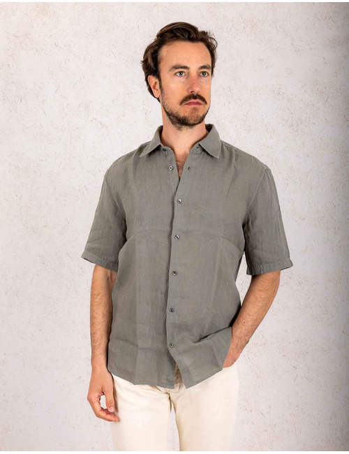 Boss Orange modern fit hemd grijs