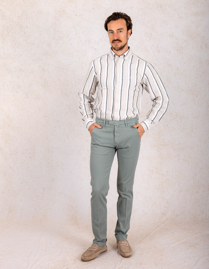 Boss Orange modern fit hemd grijs