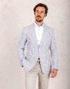 Grijze slim-fit blazer met pied-de-poule dessin