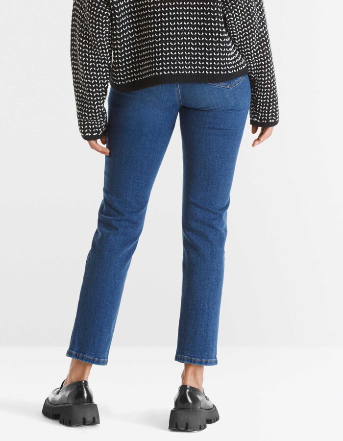 Blauwe slim fit jeans met stretch tailleband