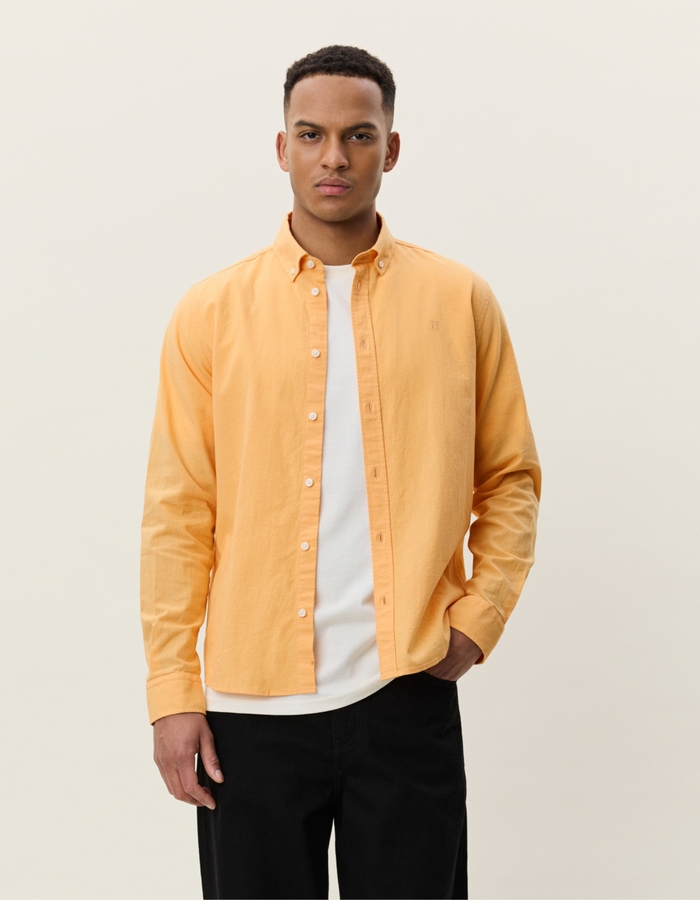Katoen linnen hemd in oranje