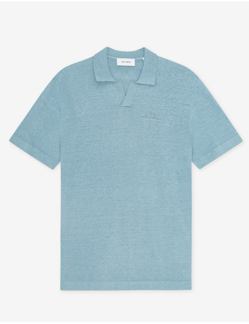 Gebreide polo in blauw