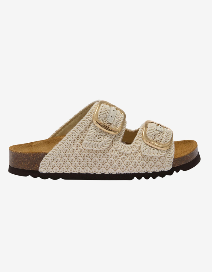 Slippers met twee banden in beige