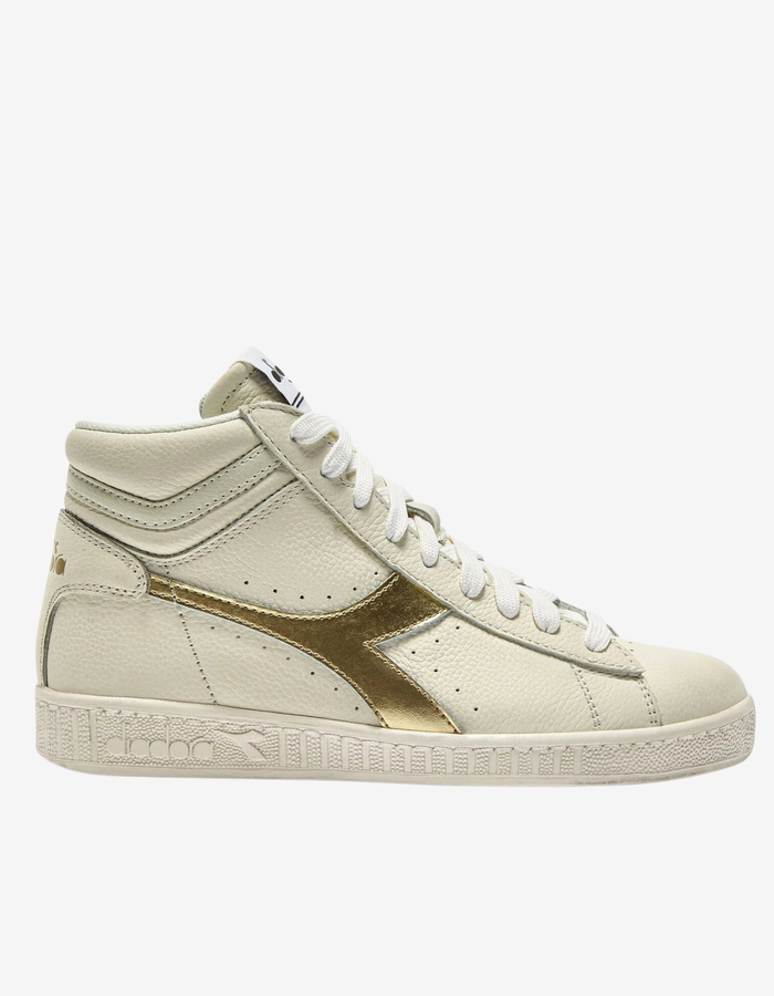Hoge sneakers in wit met goud