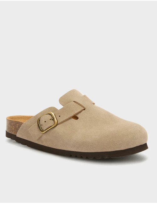 Slippers in donker beige