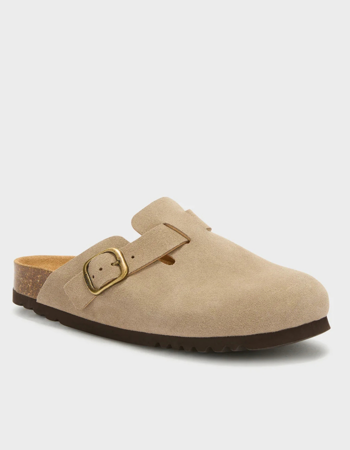 Slippers in donker beige