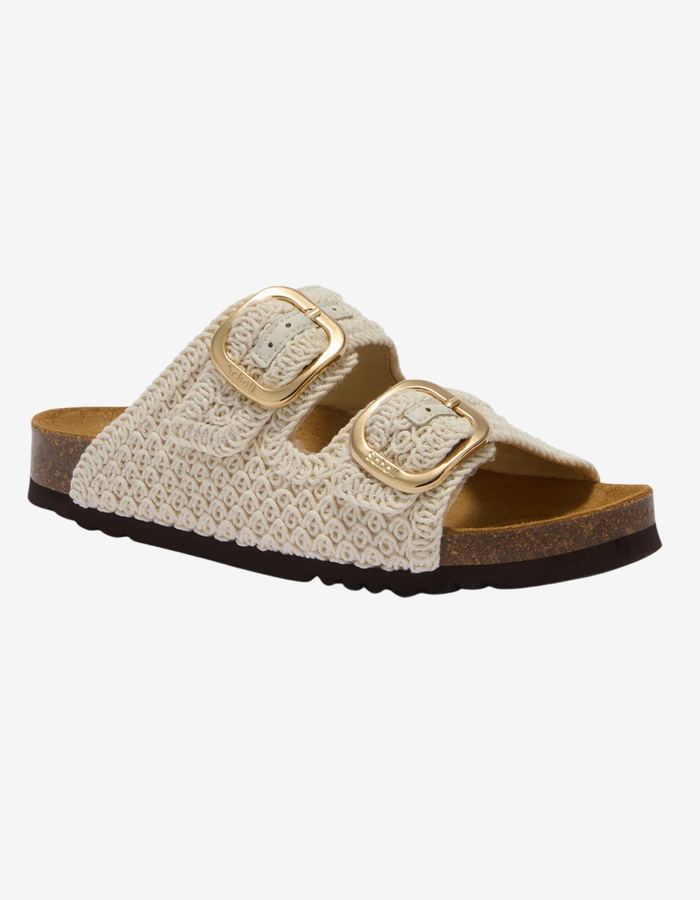 Slippers met twee banden in beige