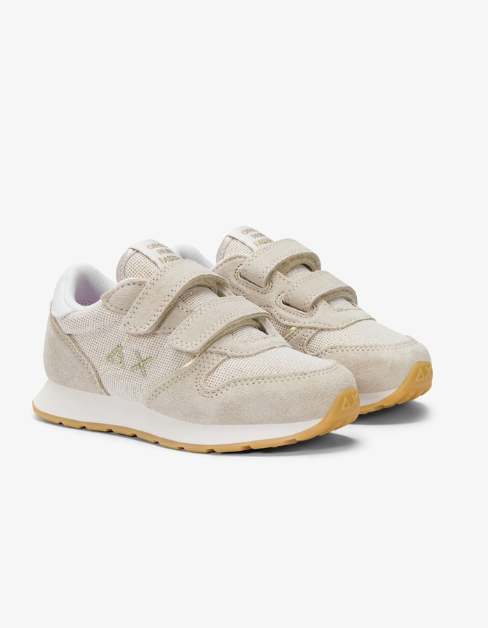 Sneakers met glitter in goud