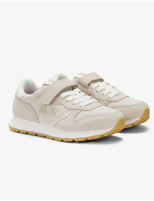 Sneakers met glitter in goud