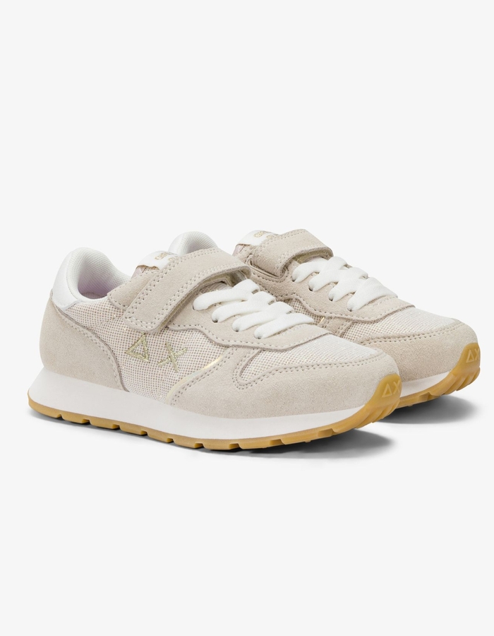 Sneakers met glitter in goud