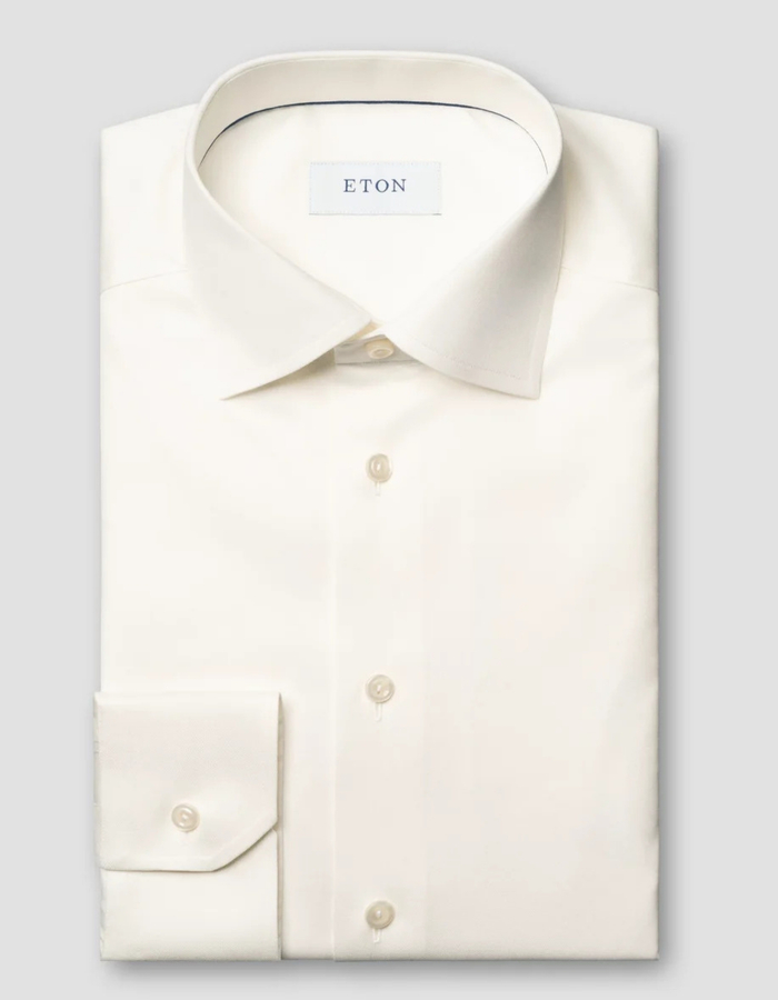 Contemporary fit Hemd twill katoen off-white