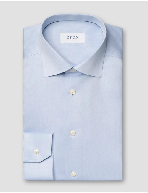 Contemporary fit hemd twill katoen blauw