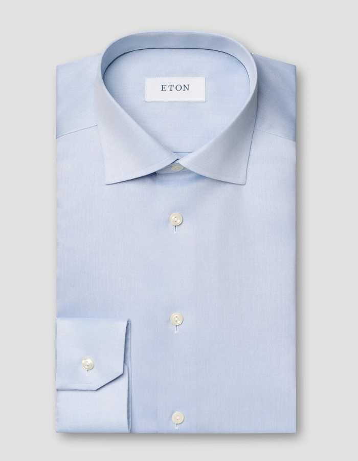 Contemporary fit hemd twill katoen blauw