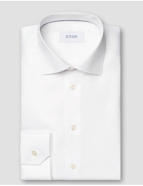 Contemporary fit hemd twill katoen wit