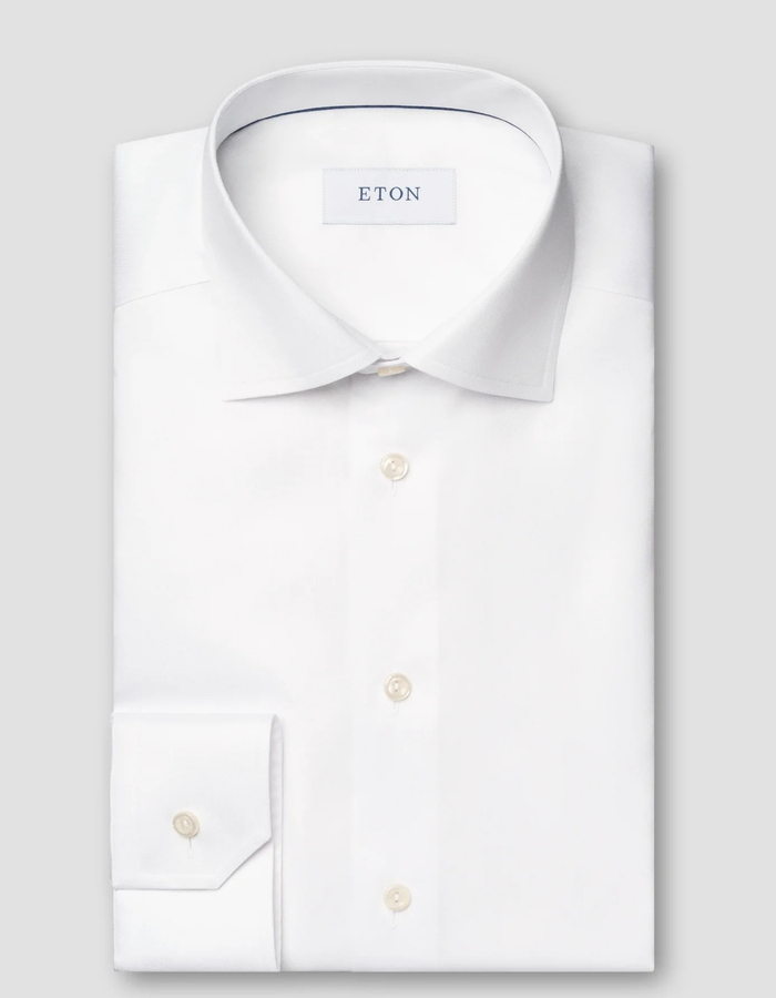 Contemporary fit hemd twill katoen wit