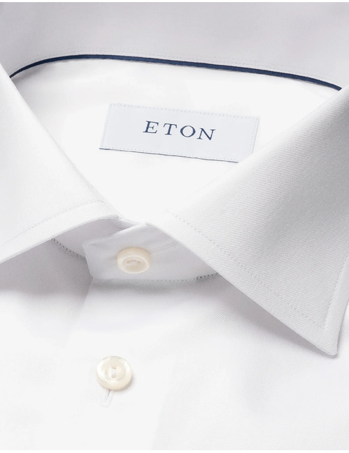 Contemporary fit hemd twill katoen wit