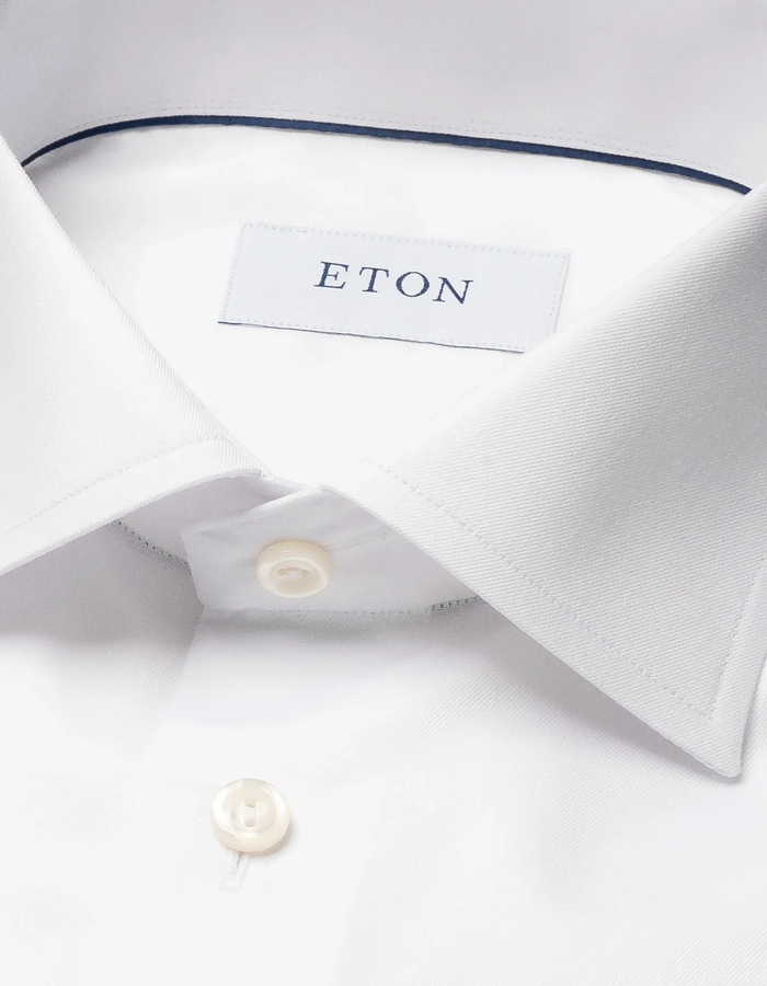 Contemporary fit hemd twill katoen wit