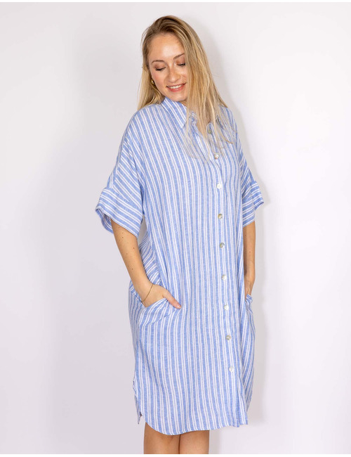 Freequent midi kleed navy